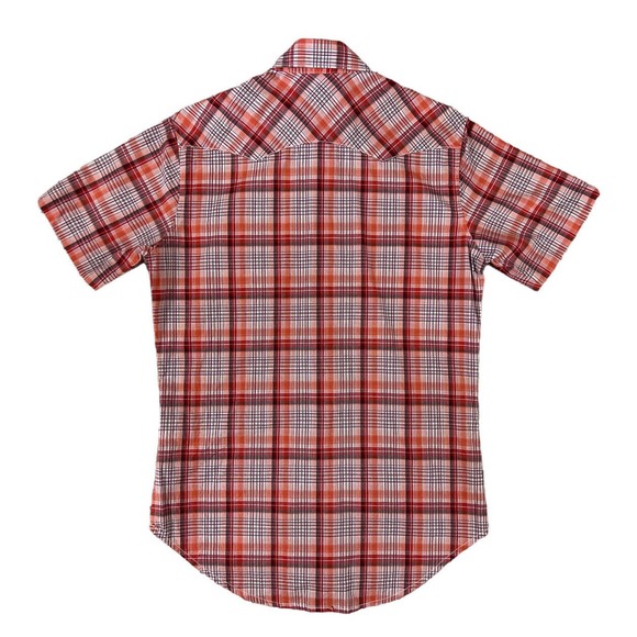 Wrangler Retro Western Shirt‎ MVR419M Red Plaid Short Sleeve Pearl Snap Small - Picture 3 of 7